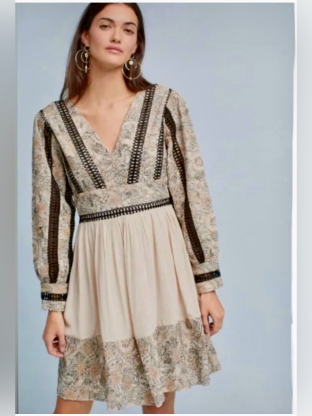 Anthropologie Let Me Be Dress Beaded Boho Embellished Embroidered Size Medium